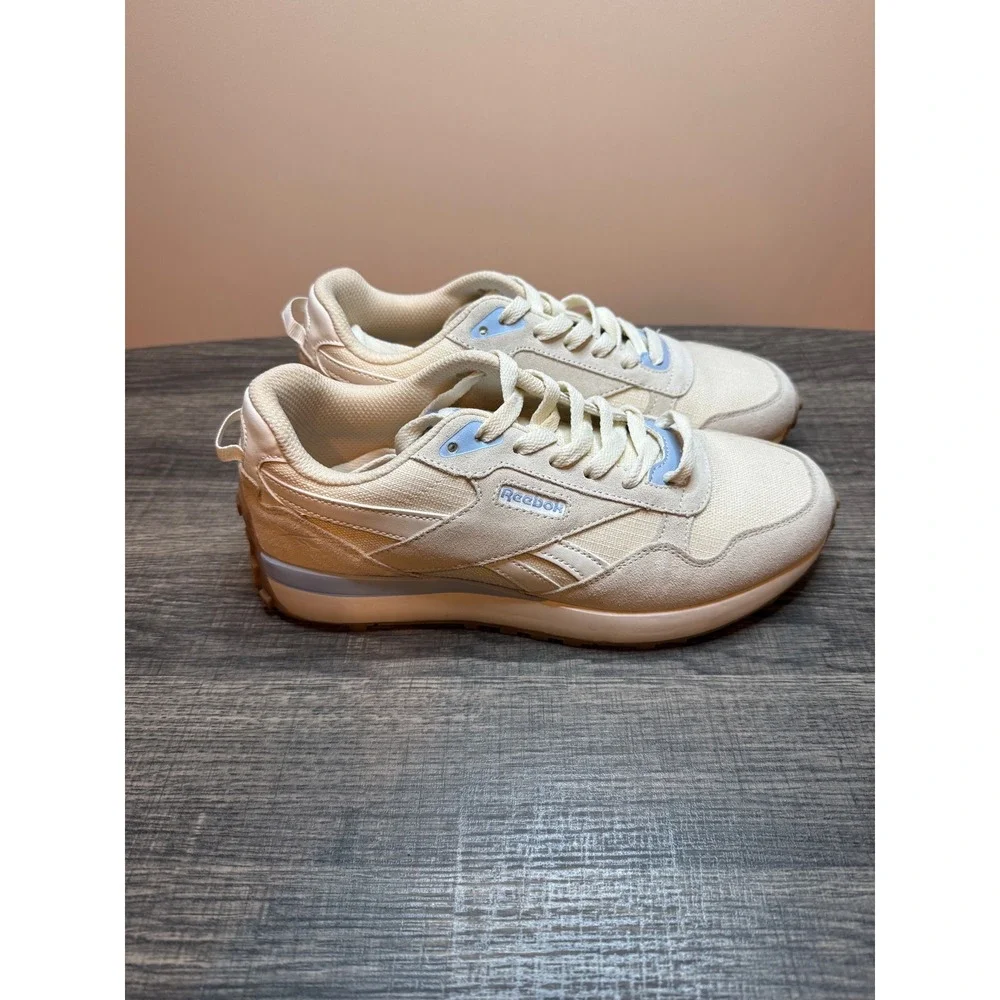 Reebok Classic Legacy Sneakers Chalk White Light Blue Gum Sole Lifestyle Shoes - Picture 2 of 5
